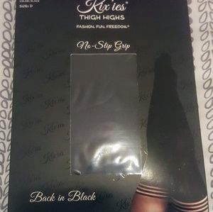 Kix'ies Black Thigh Highs Size D Hosiery